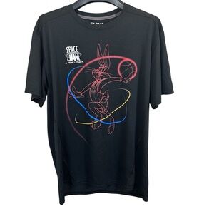 Gildan performance Space Jam tee shirt‎ Bugs Bunny Basketball L Slam Dunk READ
